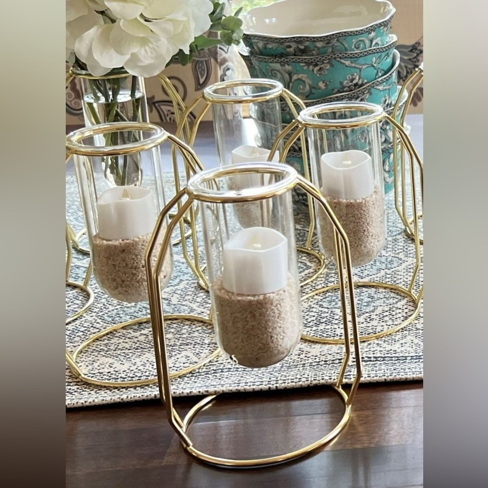Gold Hydroponic Plant Vases